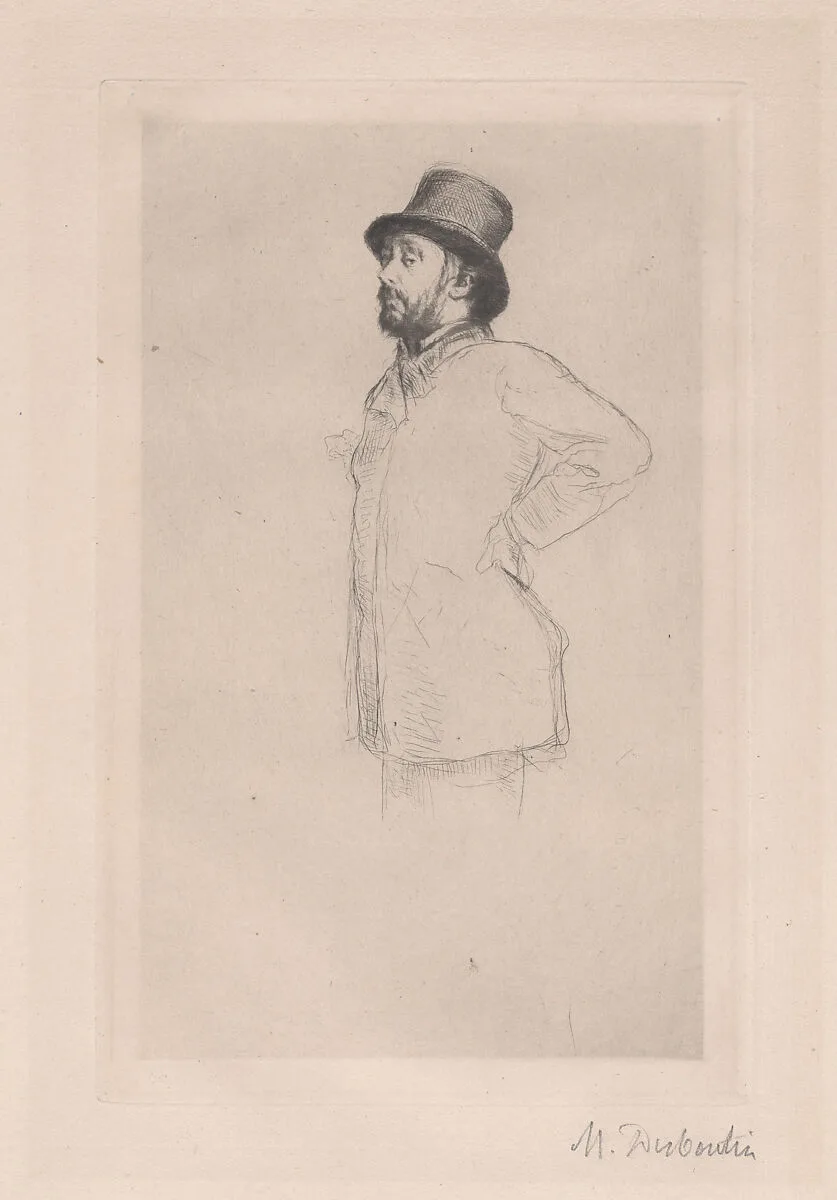 Portrait of Edgar Degas, wearing a hat — Marcellin Desboutin|Edgar Degas