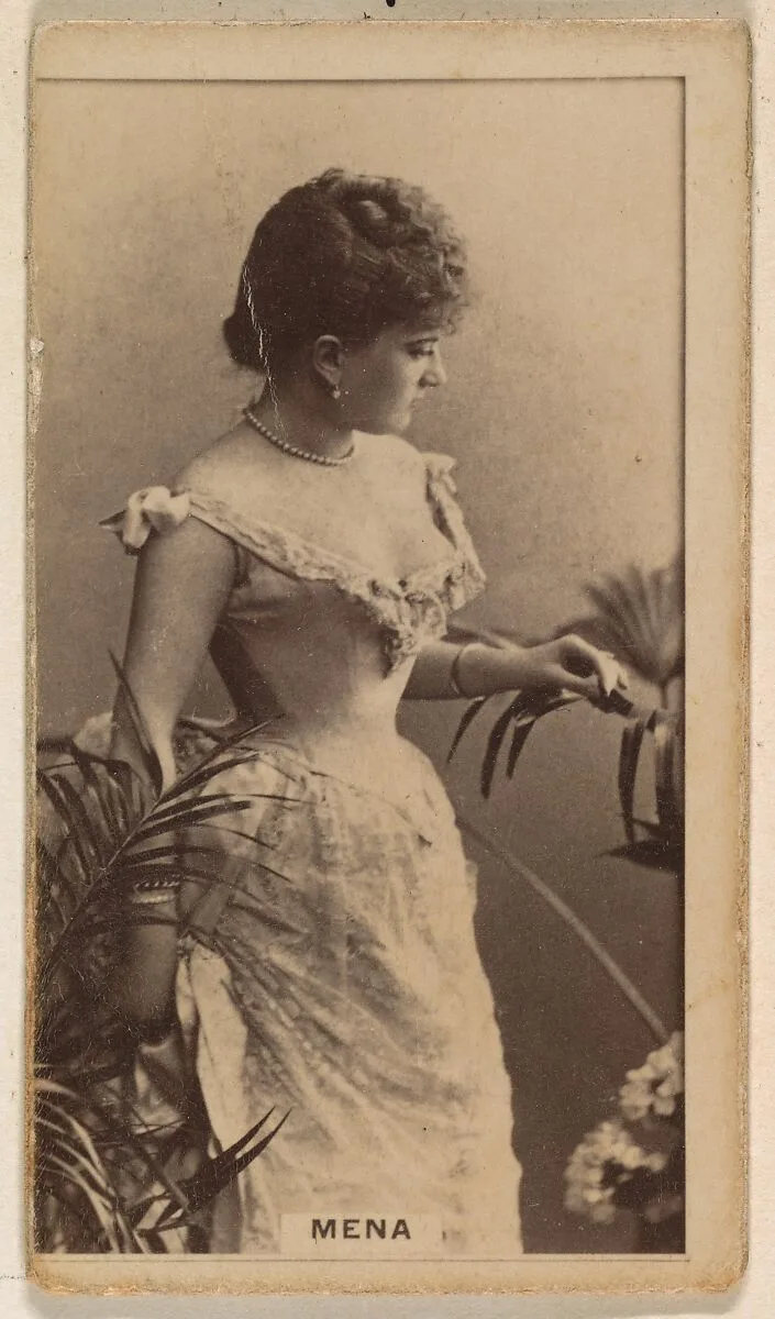 Mena, from the Actresses series (N245) issued by Kinney Brothers to promote Sweet Caporal Cigarettes — Kinney Brothers Tobacco Company