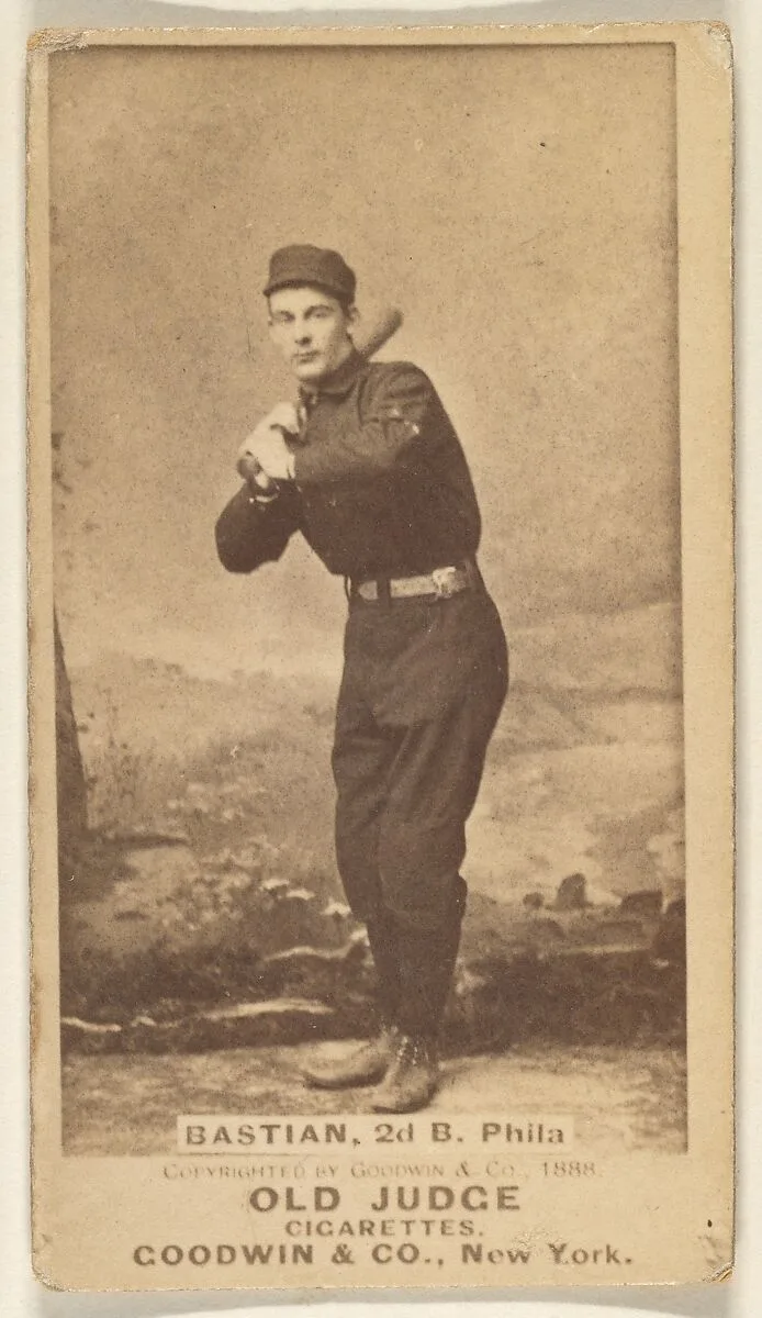Charlie Bastian, 2nd Base, Philadelphia, from the Old Judge series (N172) for Old Judge Cigarettes — Goodwin & Company