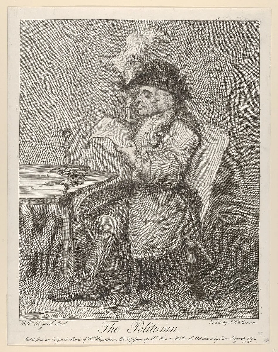 The Politician — William Hogarth|John Keyse Sherwin|Jane Hogarth
