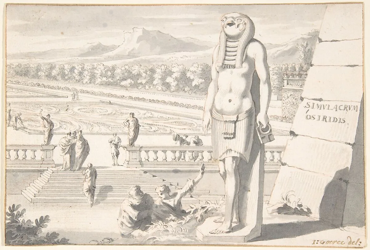 Statue of Osiris in a Garden — Jan Goeree