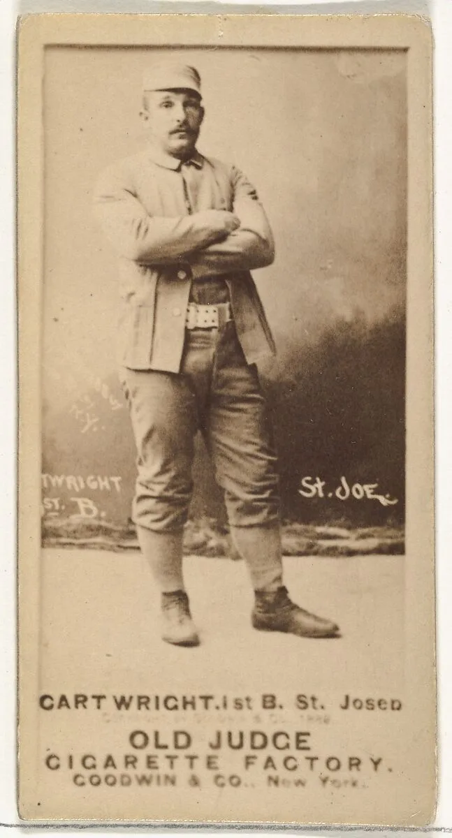 Edward Charles "Jumbo" Cartwright, 1st Base, St. Joseph Clay Eaters, from the Old Judge series (N172) for Old Judge Cigarettes — Goodwin & Company