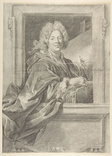 Preparation for Portrait Engraving of Artist in Frame