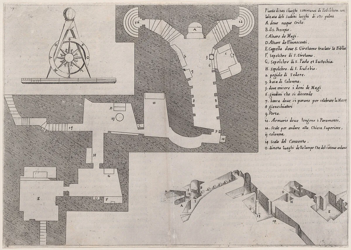6th Plate, from Trattato delle Piante & Immagini de Sacri Edifizi di Terra Santa (Treatise of the Plans & Images of the Sacred Buildings of the Holy Land) — Jacques Callot|Bernardino Amico|Pietro Cecconcelli