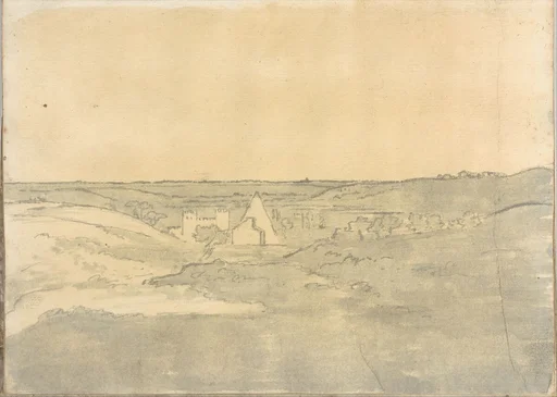 Landscape with Distant Buildings (Smaller Italian Sketchbook, leaf 25 recto)