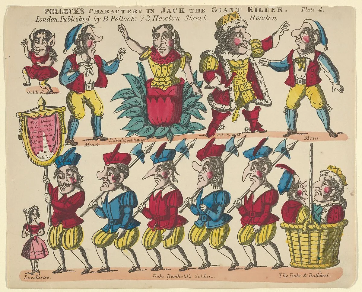 Characters, from Jack and the Giant Killer, Plate 4 for a Toy Theater — Benjamin Pollock
