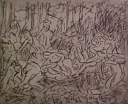 The Triumph of Pan (#1), from ¦The Poussin Project: A Series of Prints after Nicolas Poussin¦ — Leon Kossoff