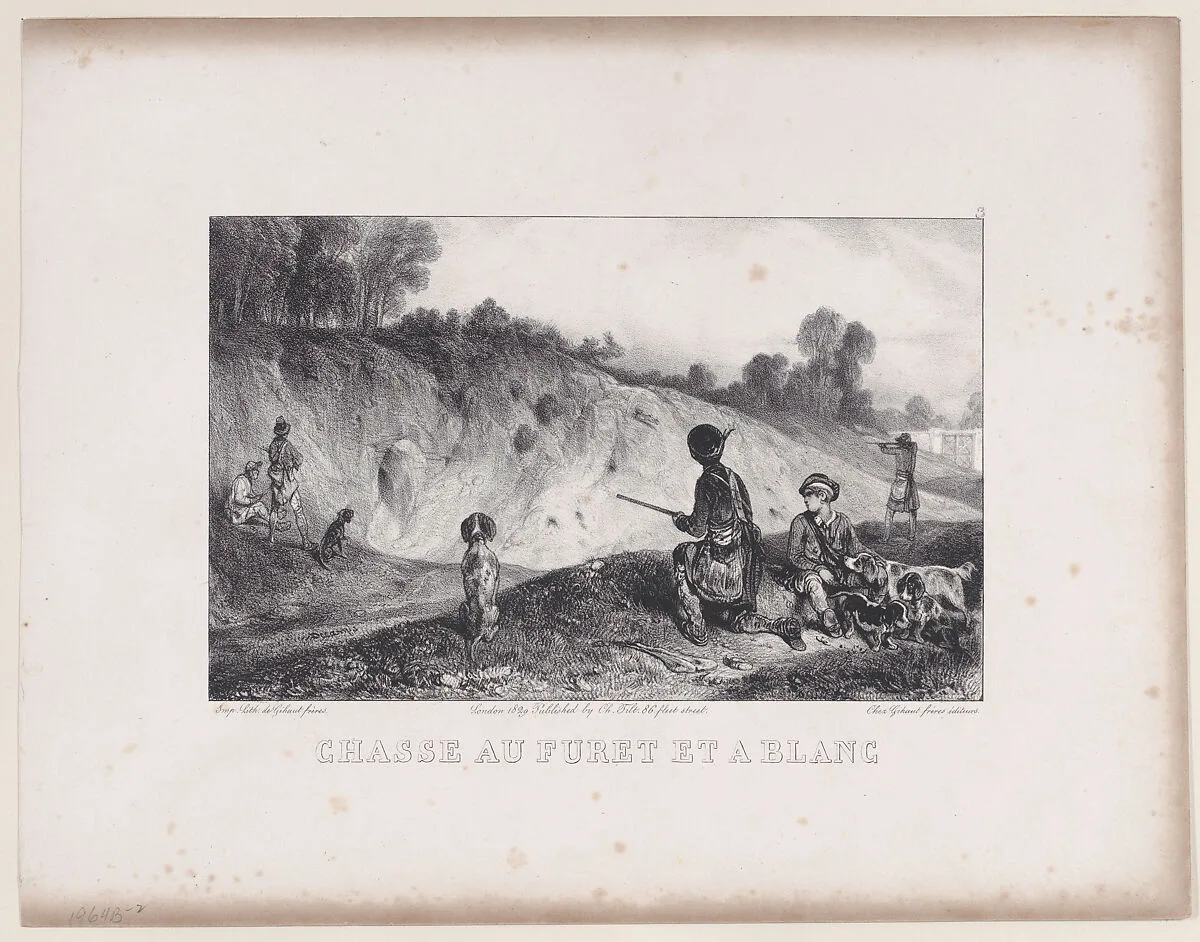 Hunting a Ferret with Blanks, from the series Hunting Scenes — Alexandre-Gabriel Decamps|Gihaut Frères|Gihaut Frères|Charles Tilt
