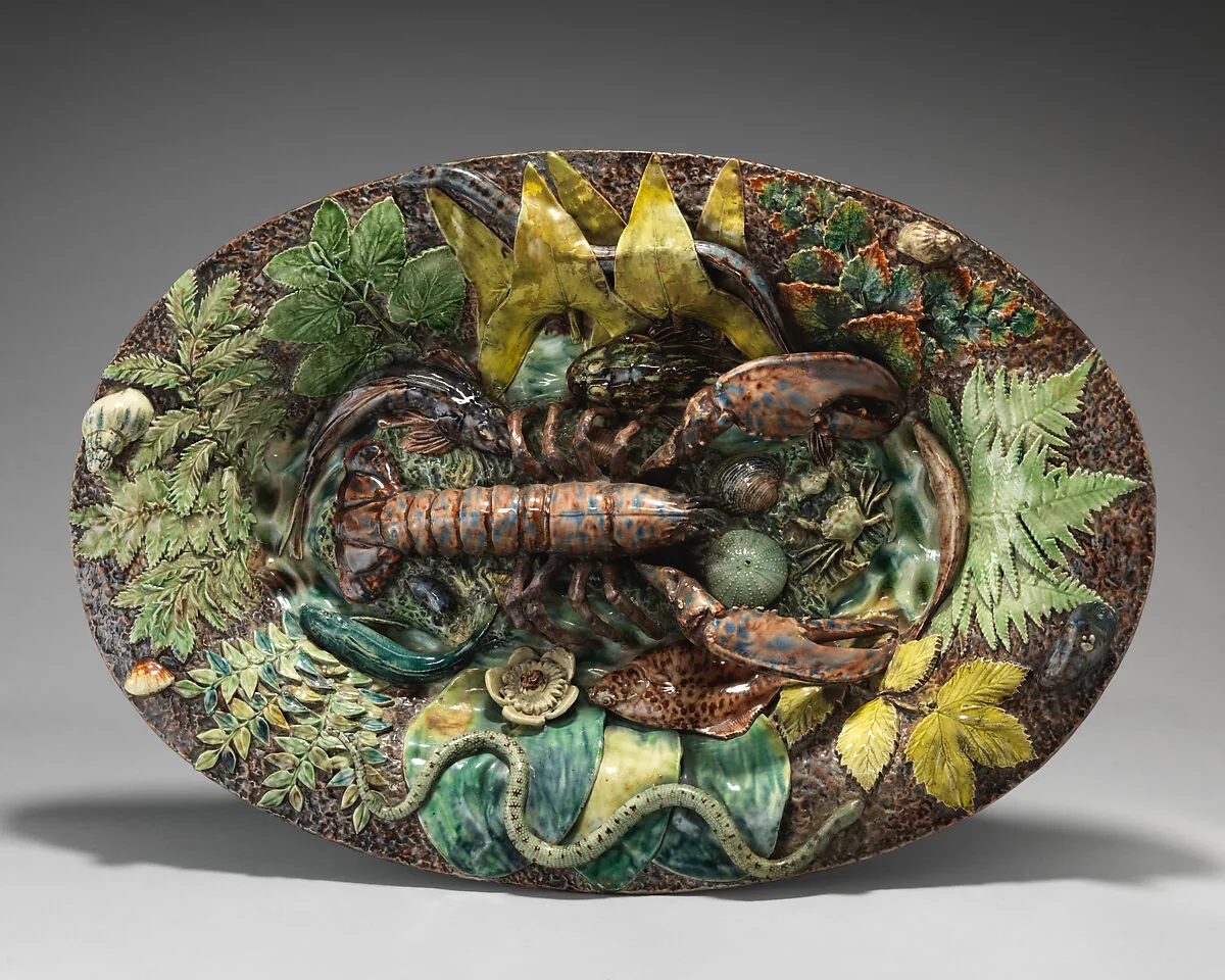 Oval platter with lobster — Thomas-Victor Sergent