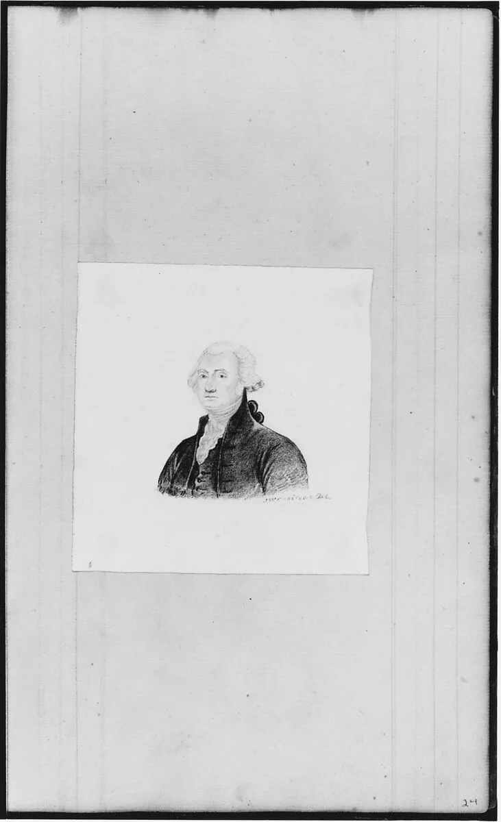 Bust Portrait of George Washington (from Sketchbook) — John William Casilear