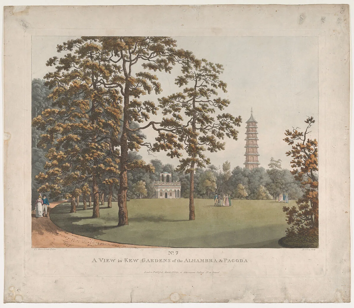 A View in Kew Gardens of the Alhambra and the Pagoda — Franz Joseph Manskirch|Heinrich Joseph Schütz