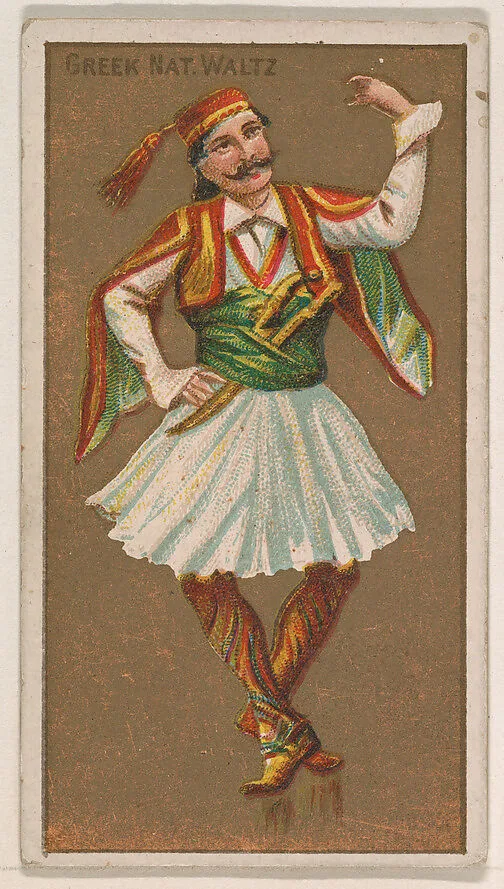 Greek National Waltz, from National Dances (N225, Type 1) issued by Kinney Bros. — Kinney Brothers Tobacco Company