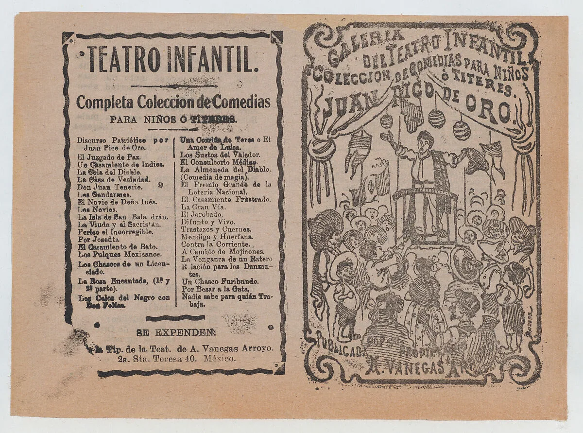 Cover for 'Juan Pico de Oro', a man in a pulpit addressing a crowd before him — Antonio Vanegas Arroyo|José Guadalupe Posada