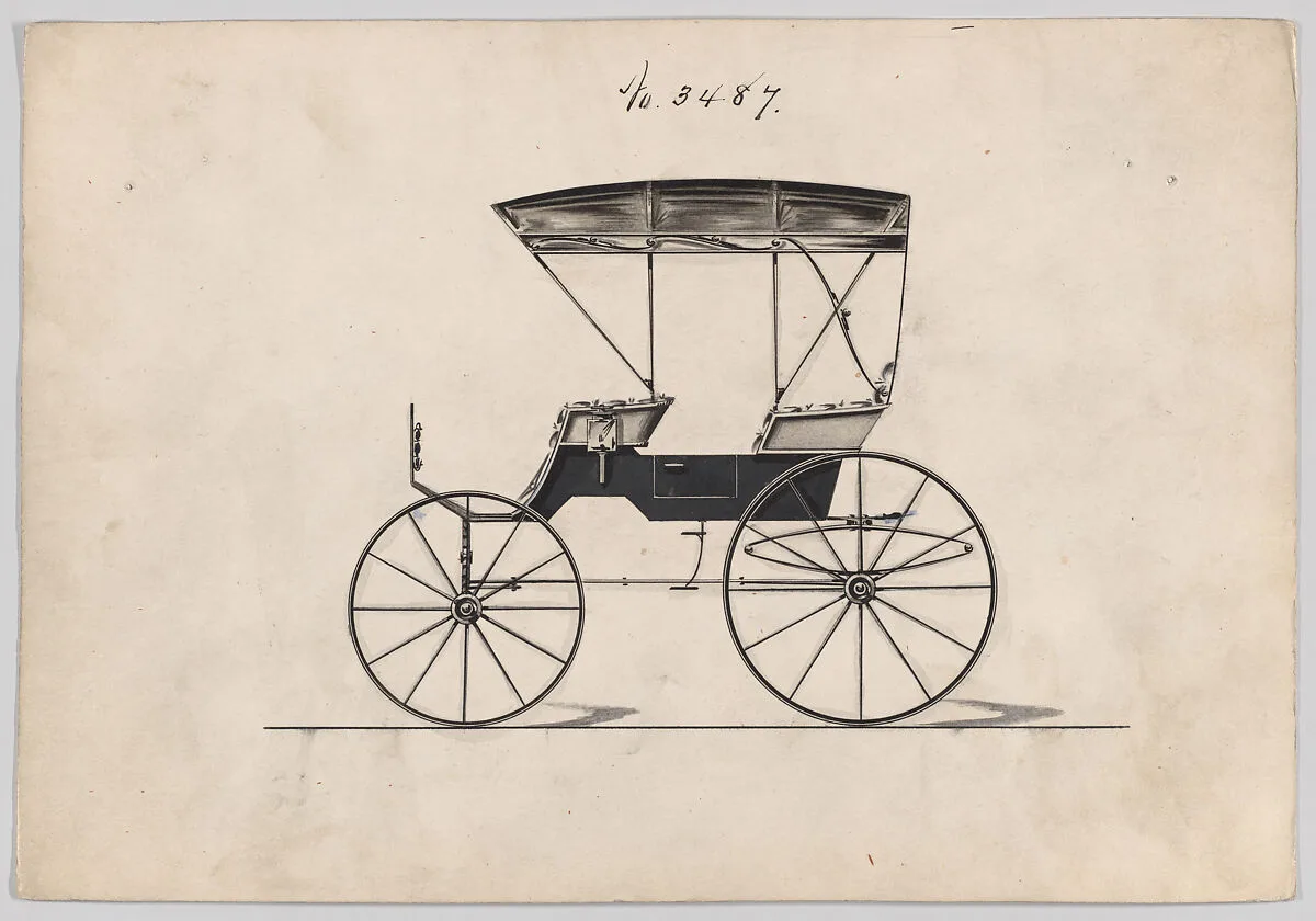 Design for Extension Top Park Phaeton, no. 3487 — Brewster & Co.