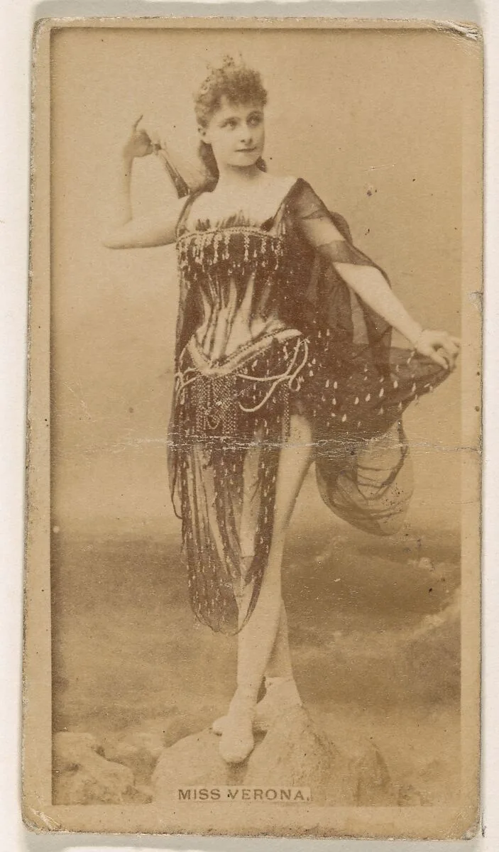 Irene Verona, from the Actresses series (N245) issued by Kinney Brothers to promote Sweet Caporal Cigarettes — Kinney Brothers Tobacco Company