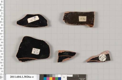 Terracotta fragments of kylikes (drinking cups)