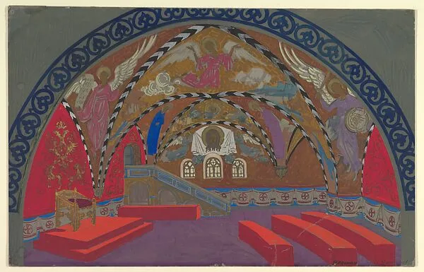 Stage Design for Boris Godounov for the Opéra Russe de Paris on its South American Tour, 1929–30 — Pavel Petrovic Froman