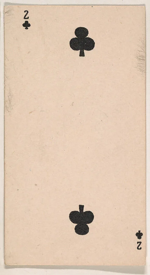 Two of Clubs, from the Transparent Playing Cards series (N220) issued by Kinney Bros. — Kinney Brothers Tobacco Company