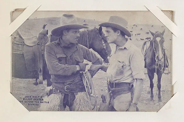 Jack Holt & Elliot Dexter just before the battle started from Western Stars or Scenes Exhibit Cards series (W412) — Unknown