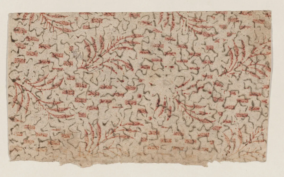 Sheet with overall abstract pattern — Anonymous
