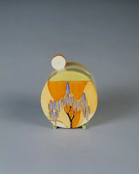 "Bizarre" Jam Pot with Cover — Clarice Cliff|A. J. Wilkinson, Ltd.|Newport Pottery