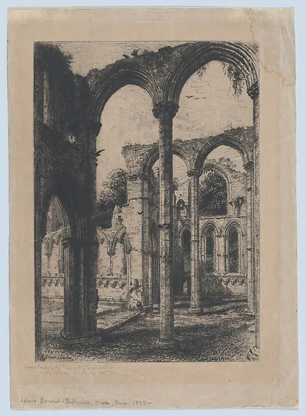 Fountains Abbey, Yorkshire: Chapel of the Nine Altars, from "The Portfolio" — William Lionel Wyllie|Alfred-Louis Brunet-Debaines