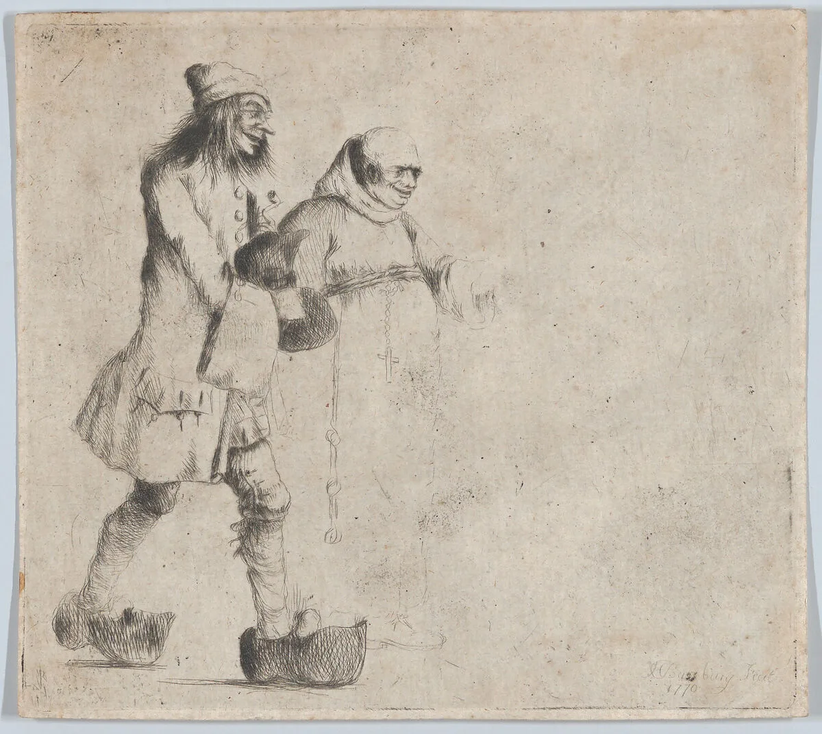 Happy Peasant and Monk — Henry William Bunbury