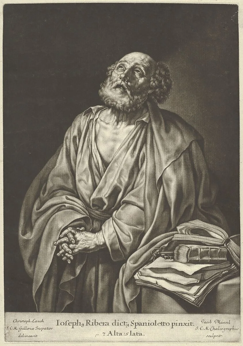 The Penitence of Saint Peter — Jeremias Gottlob Rugendas|Andreas Ladwig Krüger|Jusepe de Ribera (called Lo Spagnoletto)