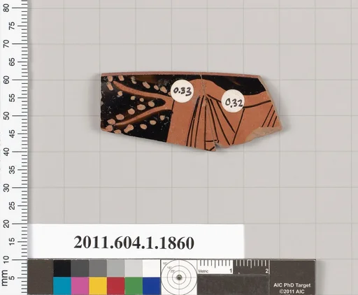 Terracotta rim fragment of a kylix (drinking cup)
