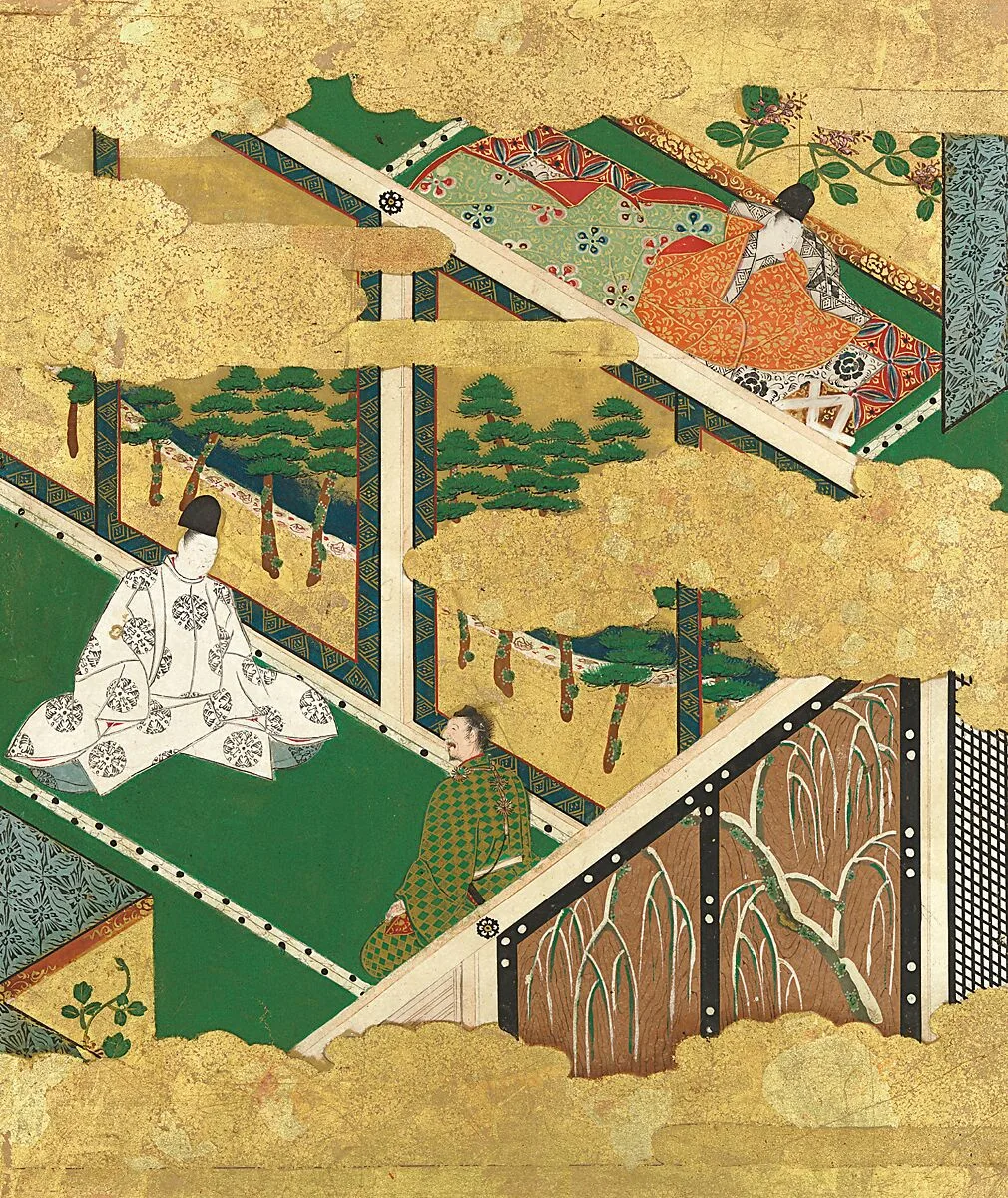 土佐光吉筆 源氏物語図色紙 「柏木」|“The Oak Tree” — Tosa Mitsuyoshi