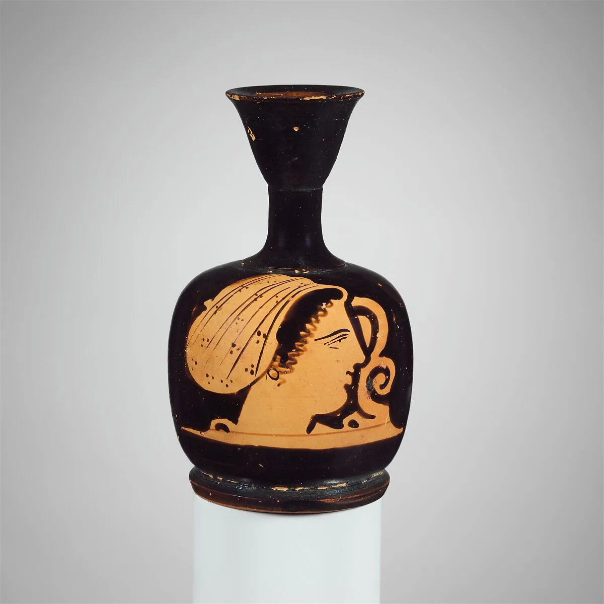 Terracotta squat lekythos (oil flask) — Unknown