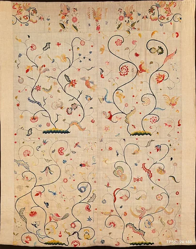 Embroidered coverlet