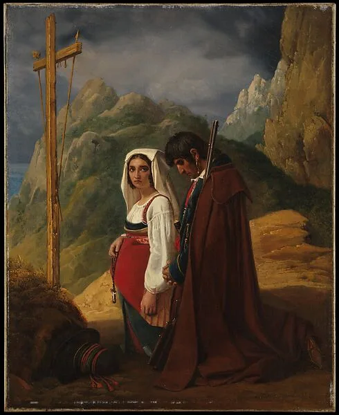 Brigand and His Wife in Prayer — Léopold Robert