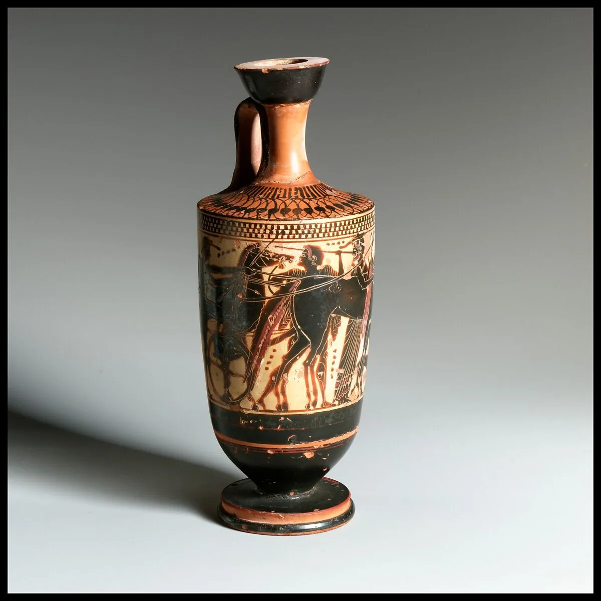 Terracotta lekythos (perfume flask) — Sappho Painter