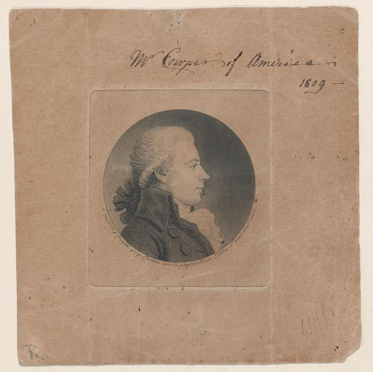 Portrait of Mr. Cowper of America, to right — Gilles Louis Chrétien|Jean Fouquet