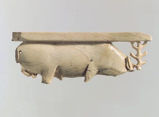 Openwork furniture plaque with a grazing stag