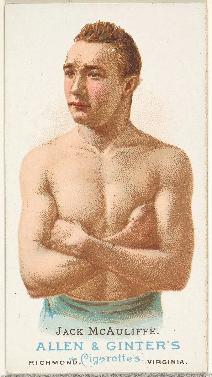Jack McAuliffe, Pugilist, from World's Champions, Series 1 (N28) for Allen & Ginter Cigarettes — Lindner, Eddy & Claus|Allen & Ginter