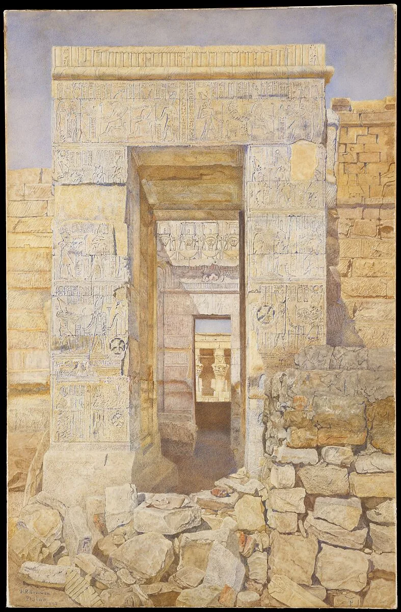 East Entrance, Room of Tiberius, Temple of Isis, Philae — Henry Roderick Newman
