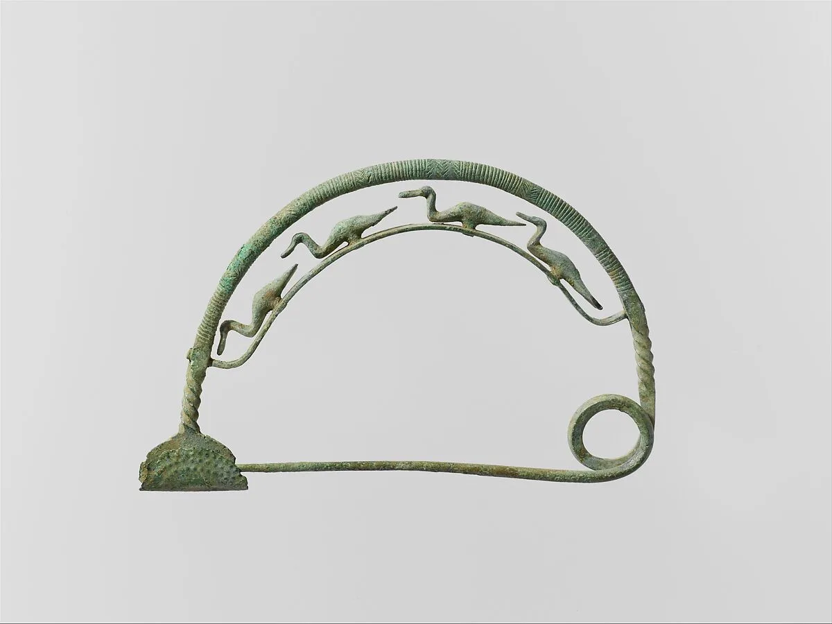 Bronze bow fibula (safety pin) with four ducks — Unknown