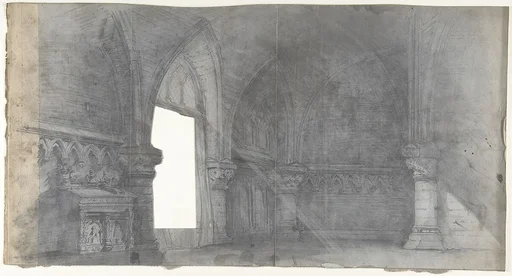 Design for a Stage Set at the Opéra, Paris: Church Interior