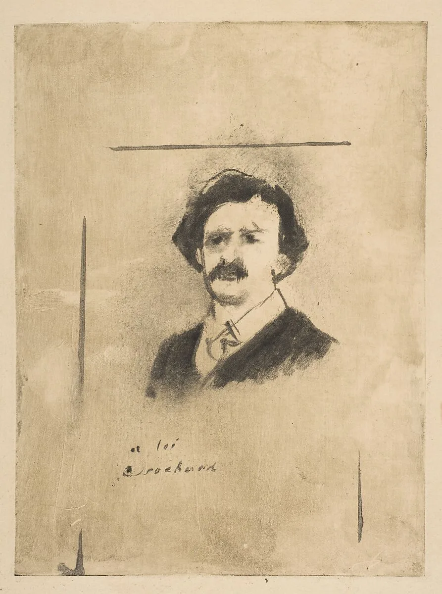 Portrait of Virginie Cardinal's Favorite, the Actor Crochard (illustration for La Famille Cardinal by Ludovic Halévy) — Edgar Degas|Ludovic Halévy