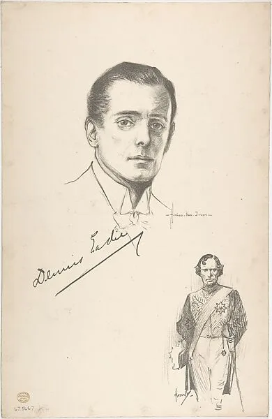 Portrait Head of the actor Dennis Eadie, also shown full-length in costume — John Hassall|Dennis Eadie|Charles A. Buchel