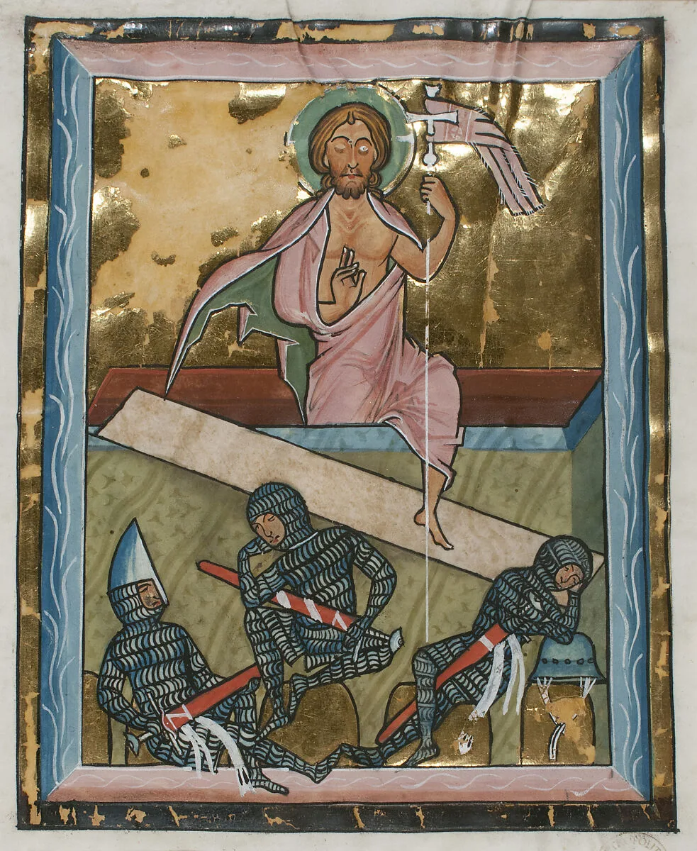 Manuscript Leaf with the Resurrection, from a Psalter — Unknown