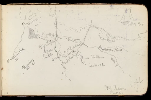 Map of Region Northwest of Mount Tacoma (from Sketchbook)