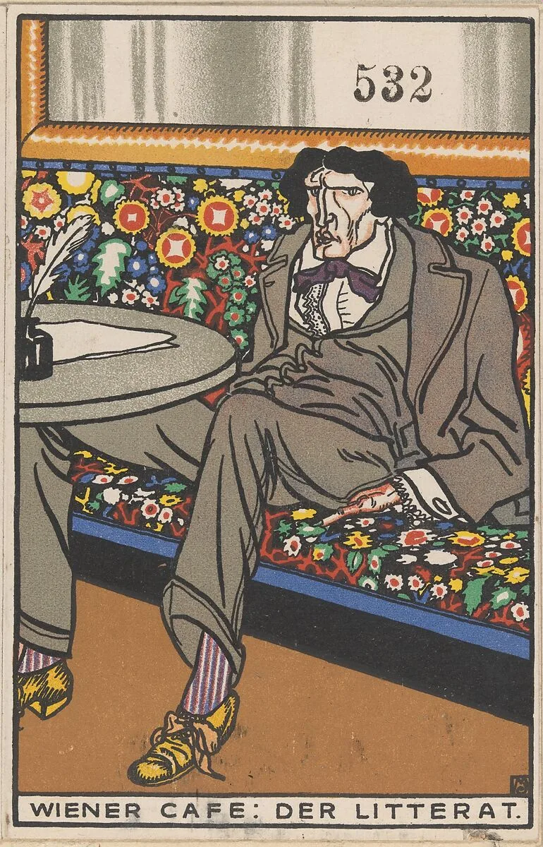 Viennese Café: The Man of Letters (Wiener Café: Der Litterat) — Wiener Werkstätte|Moriz Jung