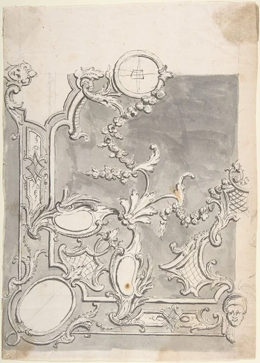 One Quarter of a Design for Corner of a Wall or a Ceiling