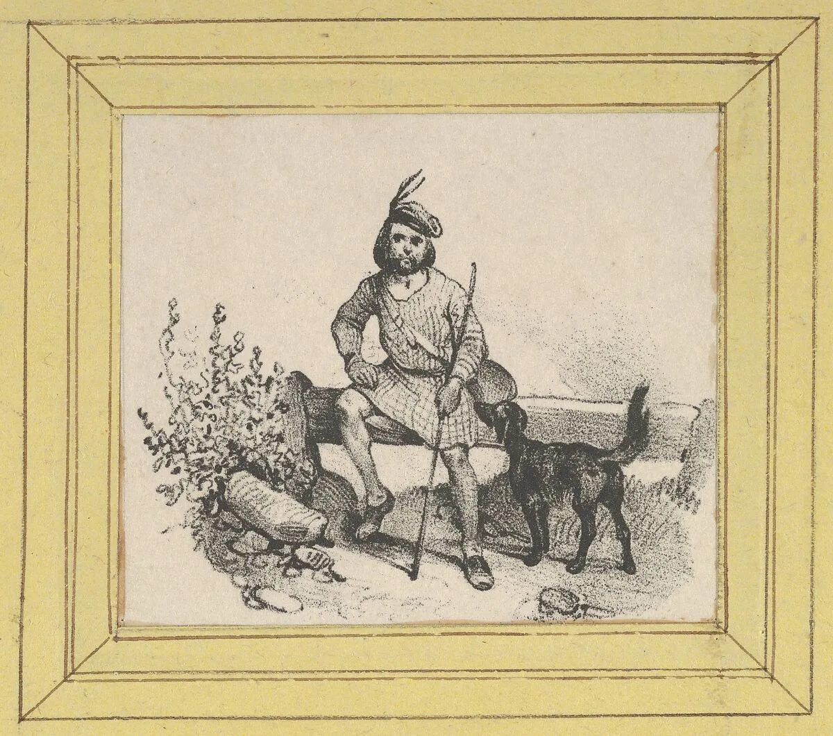 Man sitting with a dog — Victor Adam
