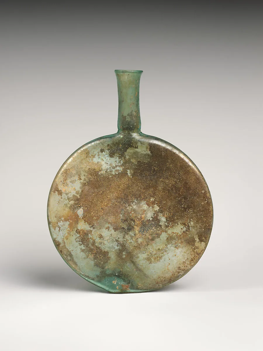 Glass lentoid bottle — Unknown