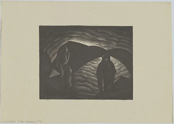 Figures with Sunset (Lithograph #33) — William Samuel Schwartz