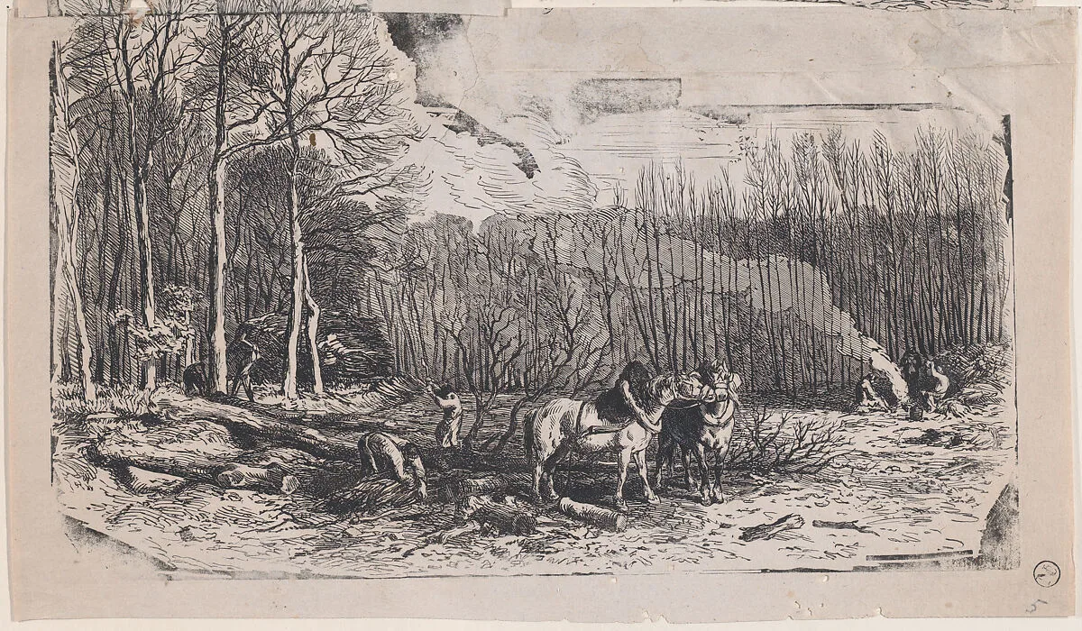 February from Album of Rustic Subjects — Charles Jacque